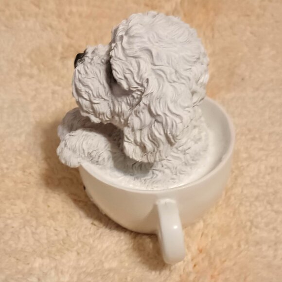 EUC ~ Pacific Giftware's Adorable Teacup Pet Collectible Bichon Frise Figurine - Picture 5 of 6